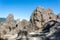 Boulders near Hanging Rock geological formation in Australia