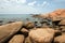 Boulders on Pigeon Island National Park just off the shore of Nilaveli beach in Trincomalee Sri Lanka