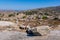 Boulders scattered throughout the terrain of Volax in Tinos