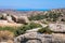 Boulders scattered throughout the terrain of Volax in Tinos