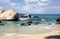 Boulders on tropical beach