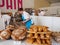 Boules and baguettes at the annual bread festival, Paris, France