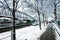 Boulevard de la Villette and metro line under snow