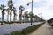 The boulevard and seafront of Valencia, Spain. Empty street of Valencia.