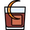 Boulevardier Cocktail icon, Alcoholic mixed drink vector
