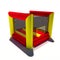 Bounce bouncy castle house isolated on white background. 3D illustration rendering