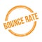 BOUNCE RATE text written on orange grungy round stamp