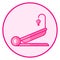 Bouncer. Pink baby icon on a white background