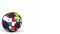 Bouncing football ball featuring different national teams accents flag of Panama