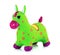 Bouncing inflatable horse toy for kids isolated on white background with shadow reflection. Rubber pony animal plaything.