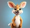 Bouncing Marvel: 3D Illustration of a Cute Kangaroo