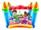 Bouncy House Castle Jumping Girl Boy Kids Cartoon