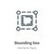 Bounding box outline vector icon. Thin line black bounding box icon, flat vector simple element illustration from editable
