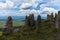 Boundless expanse. view from mountains. natural stone pillars. phenomenon. Chiquitania. Bolivia