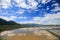 Boundless Water Rice Fields in Vietnam under Blue Sky