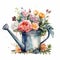 Bountiful Blooms in a Watering Can. Perfect for Invitations and Scrapbooking.