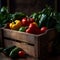 A Bountiful Crate of Vibrant Vegetables