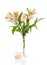 Bouquet of alstroemeria in transparent glass vase