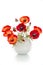 Bouquet of artificial poppies in a vase