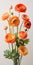 Bouquet of beautiful different flowers Ranunculus, on light background Generative AI