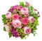 Bouquet of beautiful pink peony on white background