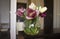 Bouquet of beautiful spring  color   festive day tulips anniversary the room decoration