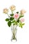 Bouquet of beauty roses in glass vase