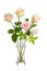 Bouquet of beauty roses in glass vase