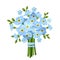 Bouquet of blue forget-me-not flowers. Vector illustration.