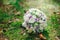 Bouquet bride with purple flowers