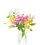 Bouquet of colorful Alstroemeria flowers isolated on white background