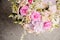 Bouquet of colorful flowers in beautiful wicker basket