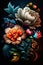 Bouquet of colorful flowers, floral background. Fantasy summer flowers wallpaper