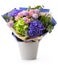 Bouquet of colorful flowers over white