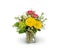 Bouquet of colorful flowers in Vase with yellow Daisies, Tulips, Aster - Flower Arrangement by florist