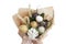 Bouquet colors hand fruits vegatables background bank