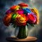 Bouquet of colourful roses, in rainbow colours, LGBTQ+ concept