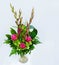 Bouquet composition with pink rose and gladiolus