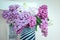 A bouquet of differently colored lilacs