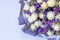 A bouquet of dried flowers of cereals cotton lavender on a white background