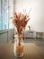 Bouquet of dried flowers in vase