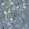 Bouquet field flowers of watercolor. Monochrome floral seamless pattern on a green background.