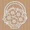 A bouquet of flowers in a basket. Template for laser cutting. Vector