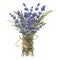 A bouquet of flowers and lavender leaves tied with string with a bow. Watercolor illustration from a large set of