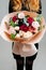 Bouquet of flowers in peach foamiran package