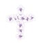 Bouquet flowers in shape Catholic cross holiday Easter
