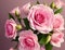 A bouquet of gorgeous pink roses, generative ai