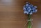 Bouquet hyacinth on wooden background