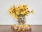 Bouquet of Jerusalem Artichokes in a Glass Vase