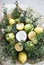 Bouquet of lemons, green apples, coconut, kiwi